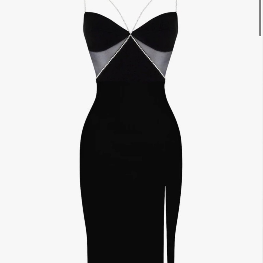 Black diamente- Heiress MIDI dress